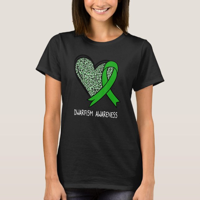 T-shirt Leopard Coeur naine Sensibilisation Écran vert (Devant)