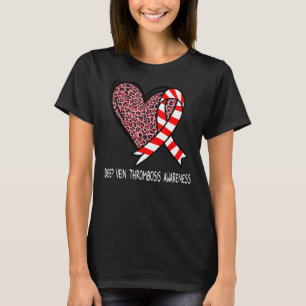 T-shirt Leopard Coeur Profond Veine Thrombose Sensibilisat