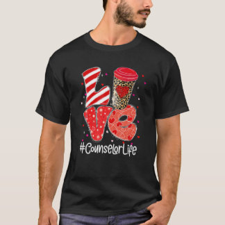 T-shirt Leopard Coffee Love Conseiller Vie Valentines