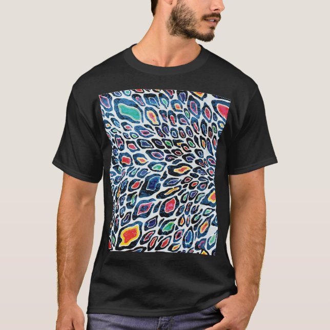 T-shirt Léopard coloré : Textes vibrants Imprimer (Devant)