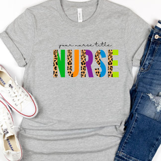 T-shirt Leopard Colorful Votre Titre Infirmière