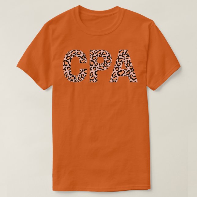 T-shirt Leopard CPA comptable étudiant en comptabilité (Design devant)