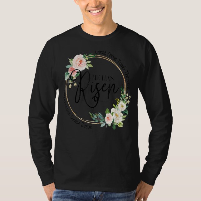 T-shirt Leopard Cross Easter He Is Risen Matthew 28 6 Chri (Devant)