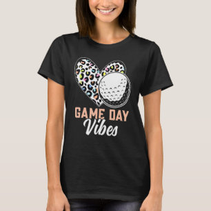 T-shirt Leopard Cute Heart Game Day Vibes Golf