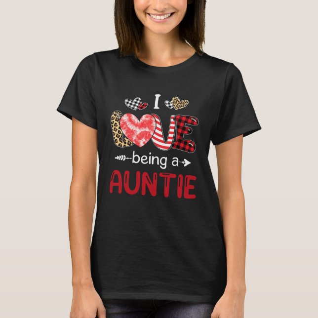 T-shirt Leopard Cute Mothers Day I Love Being A Auntie Buf (Devant)