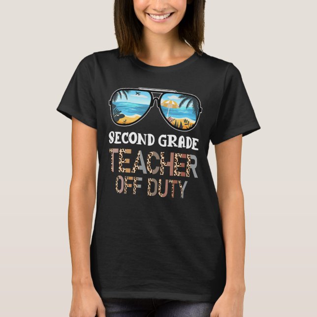 T-shirt Leopard de 2e année enseignant hors service lunett (Devant)