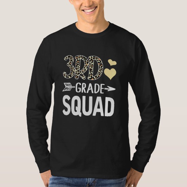 T-shirt Leopard de 3e année Enseignant de 3e année (Devant)