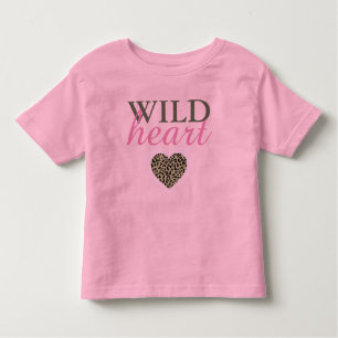 T-shirt léopard de coeur sauvage et enfant rose