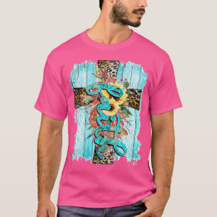 T-shirt Léopard de Foi Occidentale Croix Jésus Christ chré