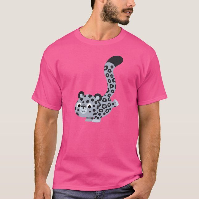 T-Shirt Léopard De Neige Cartoon À Atterrissage (Devant)