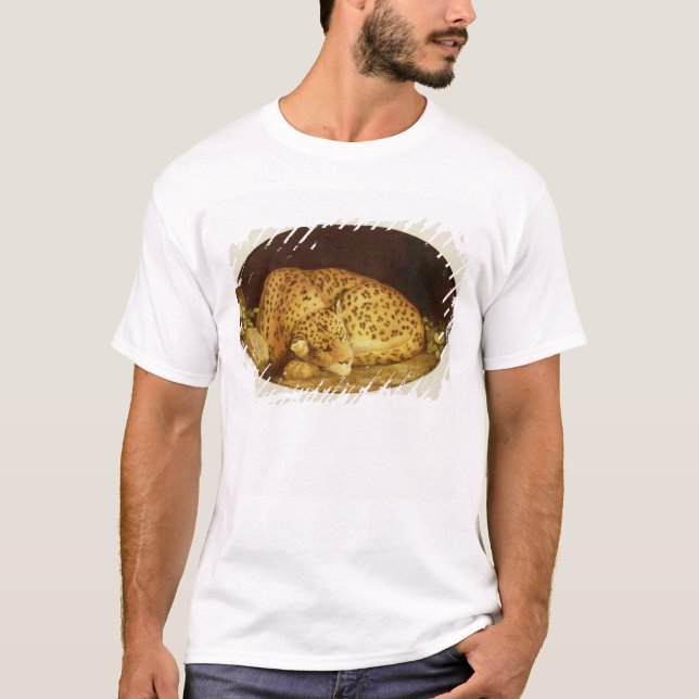 T-shirt Léopard de sommeil de George Stubbs |, 1777 (émail (Devant)