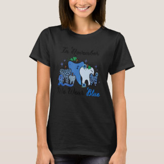 T-shirt Leopard Dental In November We Wear Blue Diabetes A