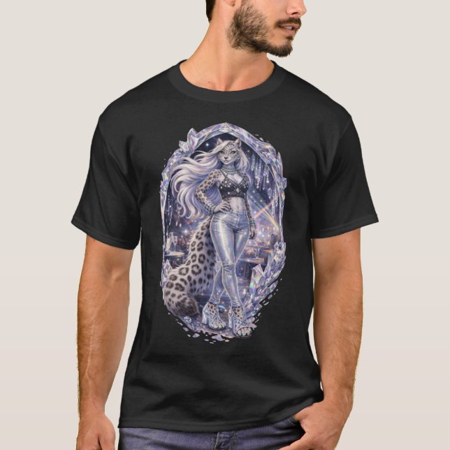 T-shirt Léopard des neiges Cyrstal Punk (Devant)