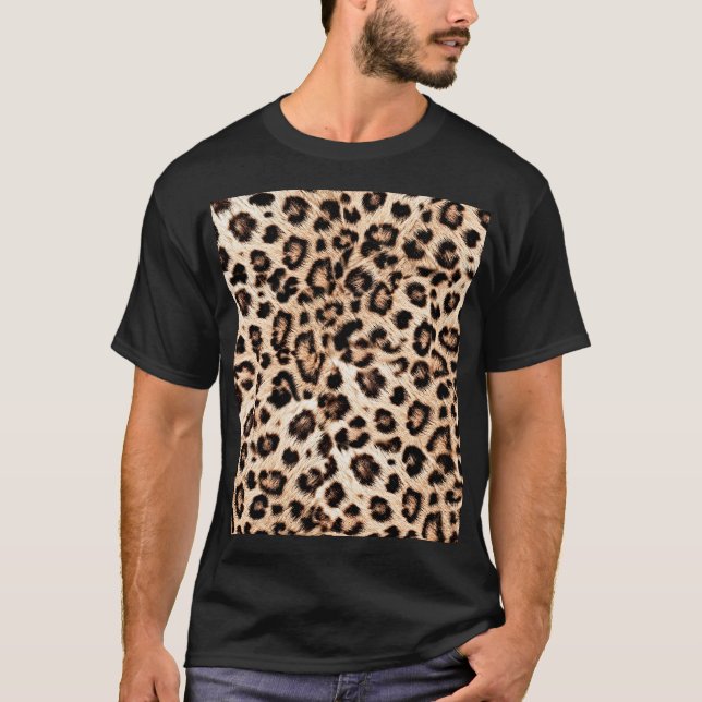 T-shirt Leopard Design Motif : Wild Elegance. (Devant)