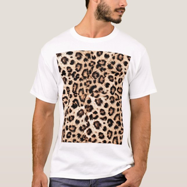T-shirt Leopard Design Motif : Wild Elegance. (Devant)