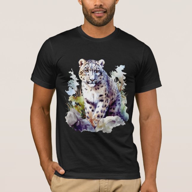 T-shirt Léopard d'hiver Montagne Big Cat Faune (Devant)