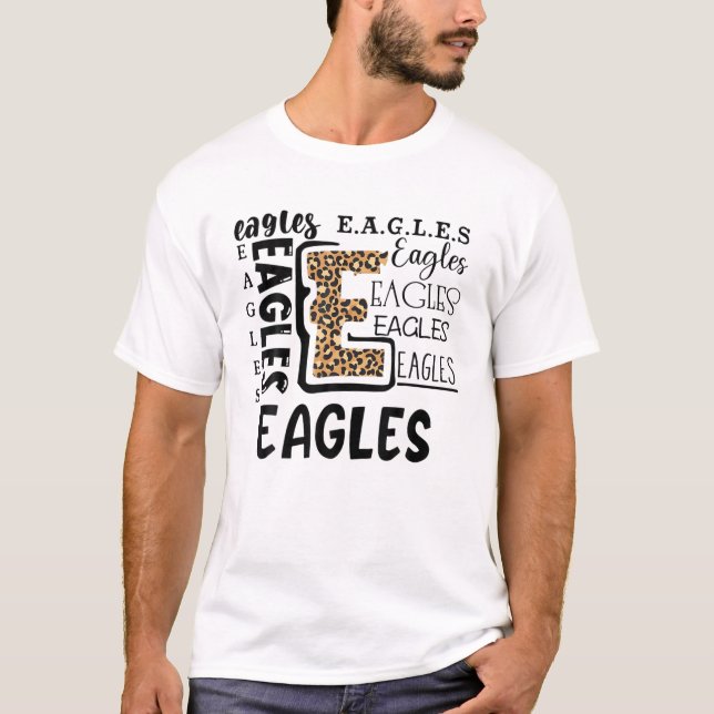 T-shirt Leopard Eagles Typographies Football Sport (Devant)