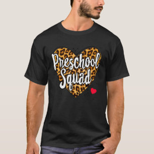 T-shirt Leopard Enseignant Du Corps Préscolaire De Retour 