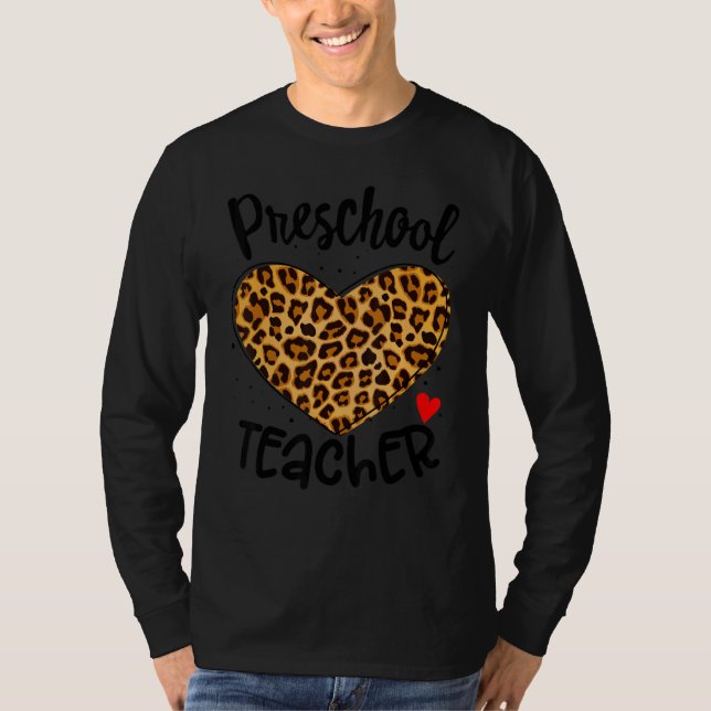 T-shirt Leopard Enseignant préscolaire Retour école garder (Devant)