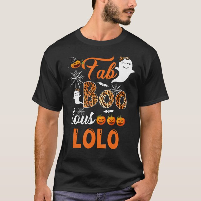 T-shirt Leopard Fab Boo Lous Lolo Costume Éffrayant Hallow (Devant)