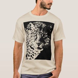 T-shirt Leopard Face Élégant Pop Art Animaux Hommes