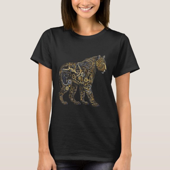 T-shirt Leopard Fantasy  Animal Robot Leopard (Devant)