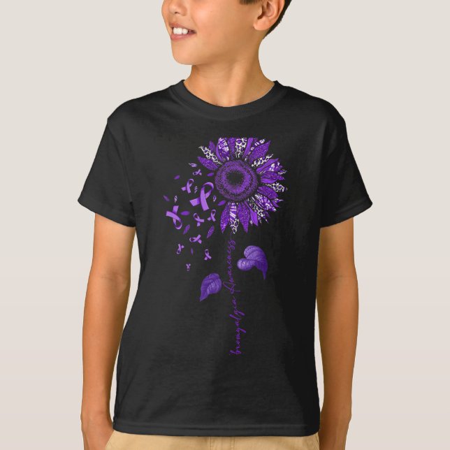 T-shirt Leopard Fibromyalgie Sensibilisation au ruban viol (Devant)