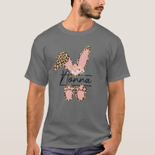 T-shirt Léopard Floral Nonna Pâques Avec Lapin Ear Happy E