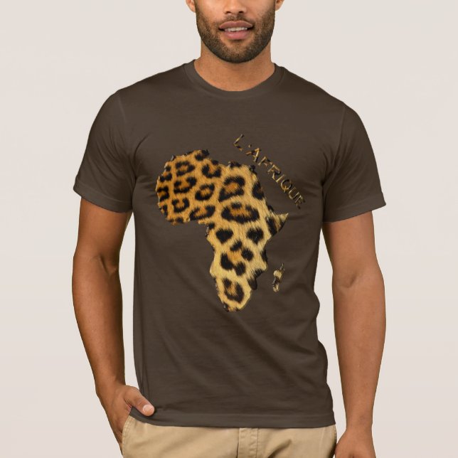 T-shirt Leopard Fur-effet Carte de la série AFRICA (Devant)