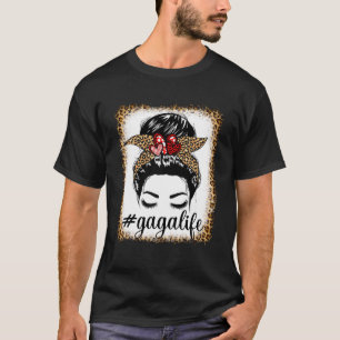 T-shirt Leopard Gaga Life Messy Bun Bleaches Fête des Mère