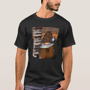 T-shirt Leopard Garden Gnome Lecture Livres Sunset Gnomes
