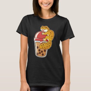 T-shirt Leopard Gecko Boire Boba Bubble Tea