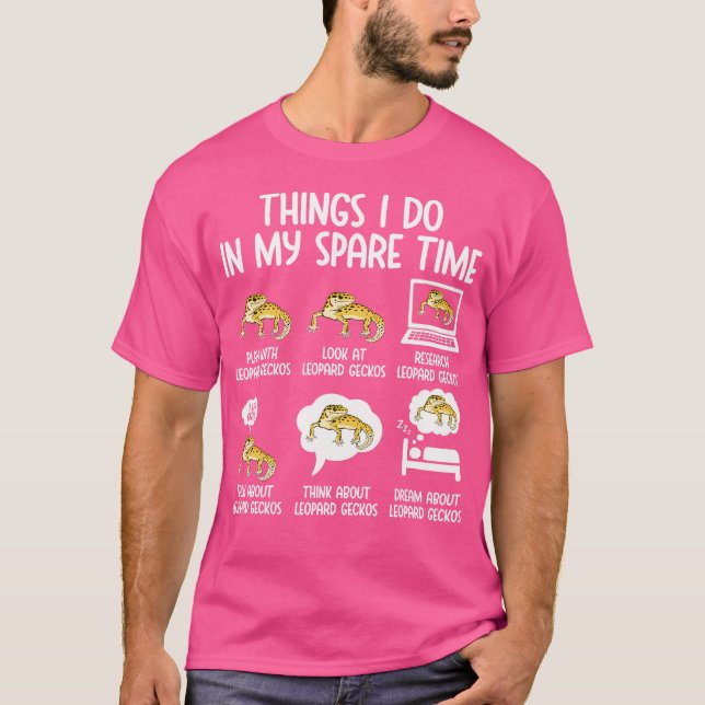 T-shirt Leopard Gecko Ce Que Je Fais Dans Mon Temps De Rec (Devant)