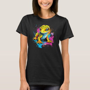 T-shirt Leopard Gecko Colorful 80s Pop Art Lizard Reptile