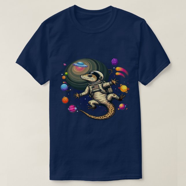 T-shirt Léopard Gecko dans l'Espace - Parfait pour (Design devant)