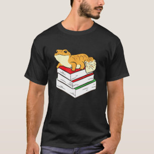 T-shirt Leopard Gecko Dormir Sur Les Livres Lecture Et Gec