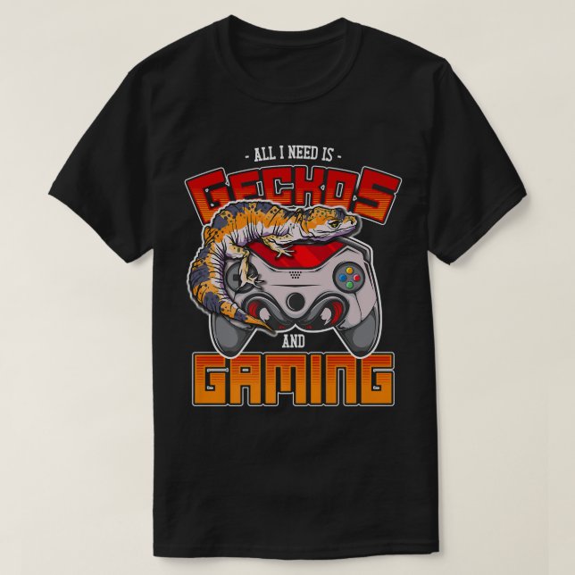 T-shirt Leopard Gecko et jeu Lizard jeu vidéo Reptile G (Design devant)