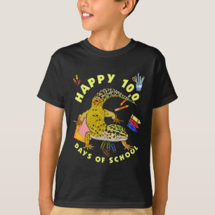 T-shirt Leopard Gecko Joyeux 100 Jours D'École Drôle