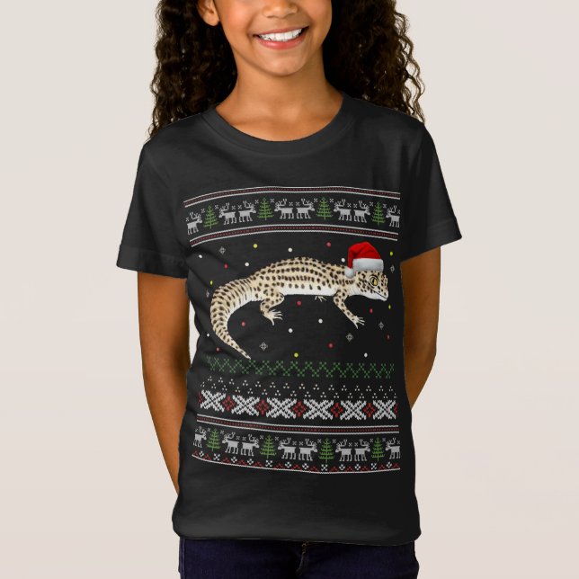 T-Shirt Leopard Gecko laide de Noël (Devant)