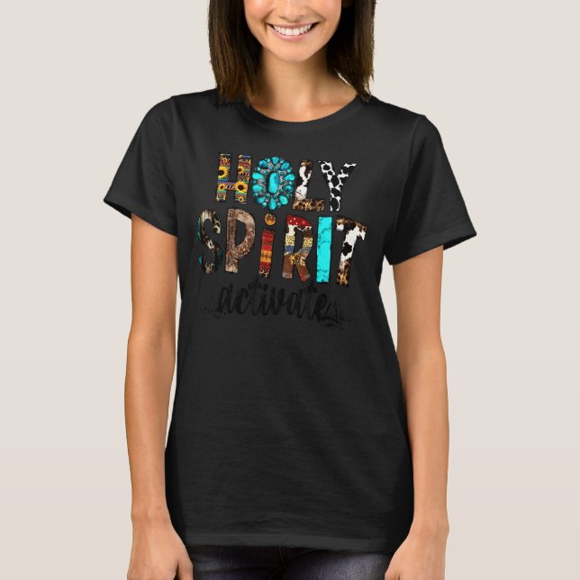 T-shirt Leopard Gemstone Saint-Esprit Activer Western Chri (Devant)
