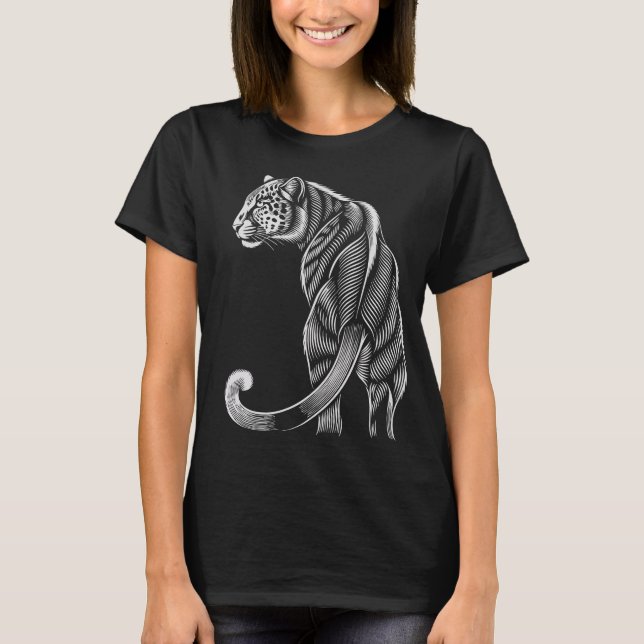 T-shirt "Leopard Grace – Artistic Line Art (Devant)