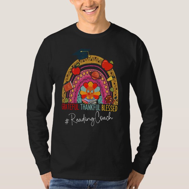 T-shirt Leopard Grateful Reading Coach Rainbow (Devant)