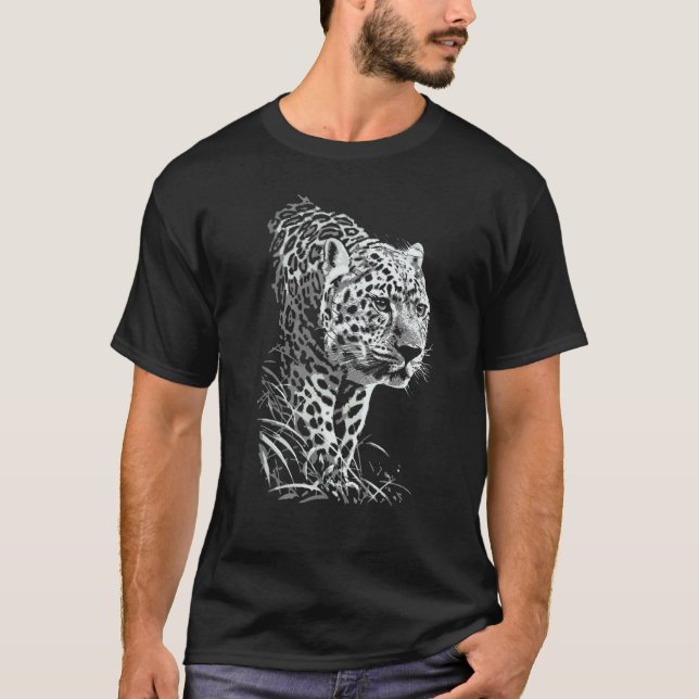 T-shirt Léopard Guépard Guépard Jaguar Chat Sauvage Prédat (Devant)