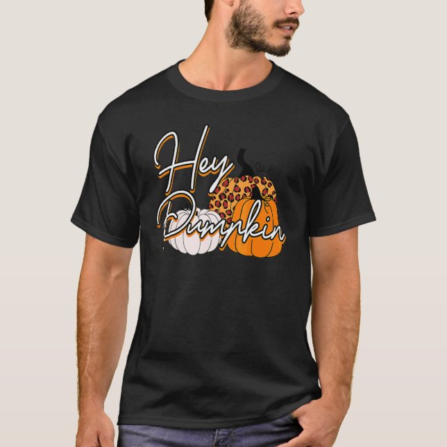 T-shirt Léopard Hé là citrouille Saison de vacances d'auto (Devant)