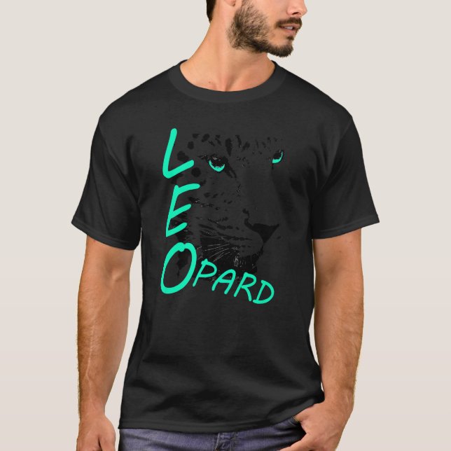 T-shirt Leopard Head Leopard Big Cat Premium (Devant)