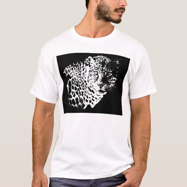 T-shirt Leopard Head Pop Art Modèle tendance Élégant Homme (Devant)