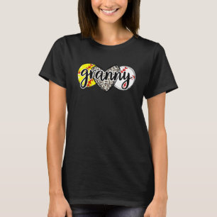 T-shirt Leopard Heart Baseball Softball Granny Grandma Mot