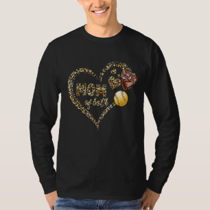 T-shirt Leopard Heart Cheval Maman Softball Maman Des Deux