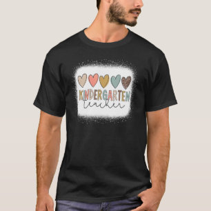 T-shirt Leopard Heart Love Kindergarten Teacher Back To Sc