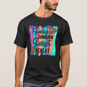 T-shirt Leopard Heure d'été Sunrise Sunburn Sunset Répéter